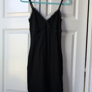 Wild Fable Black Lace Trim Mini Dress